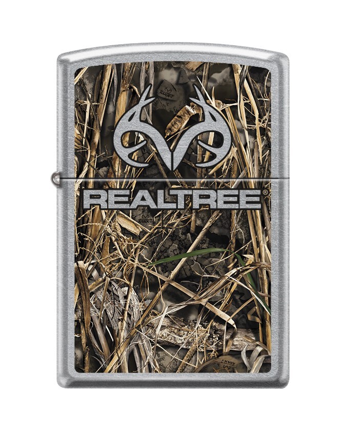 Zippo 7237, дизайн Realtree Max 7, уличная хромированная зажигалка
