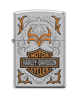 Zippo 7169, Harley Davidson Motorcycles-Logo, зажигалка с матовым хромом