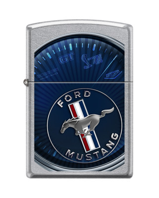 Zippo 8470, Ford Mustang, уличная зажигалка с хромированной отделкой