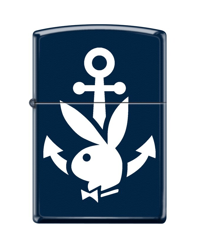 Зажигалка Zippo 46732, дизайн кролика Playboy, темно-синяя с матовым покрытием
