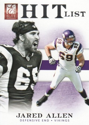 2012 Elite Hit List Minnesota Vikings Football Card #9 Jared Allen/999