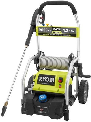 Ryobi Electric Pressure Washer 2000-PSI 1.2-GPM Toughest Cleaning Jobs Roll Cage