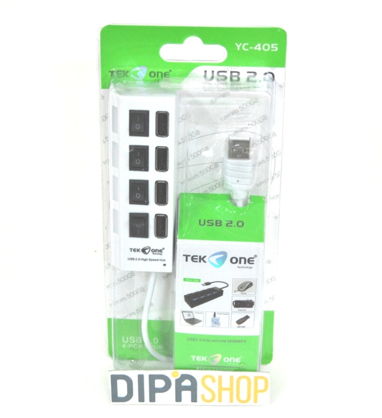 Hub TeKone YC-405 Sdoppiatore Usb 4 Porte Interruttori On off Multipresa Pc hsb