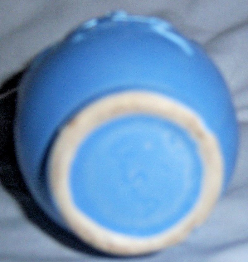 1940 Shawnee Blue Embossed Double Handle Bud Vase