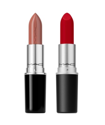 MAC 2pc Ruby Woo/Thanks It s Mac Lipstick With MAC Gift Box .NIB!