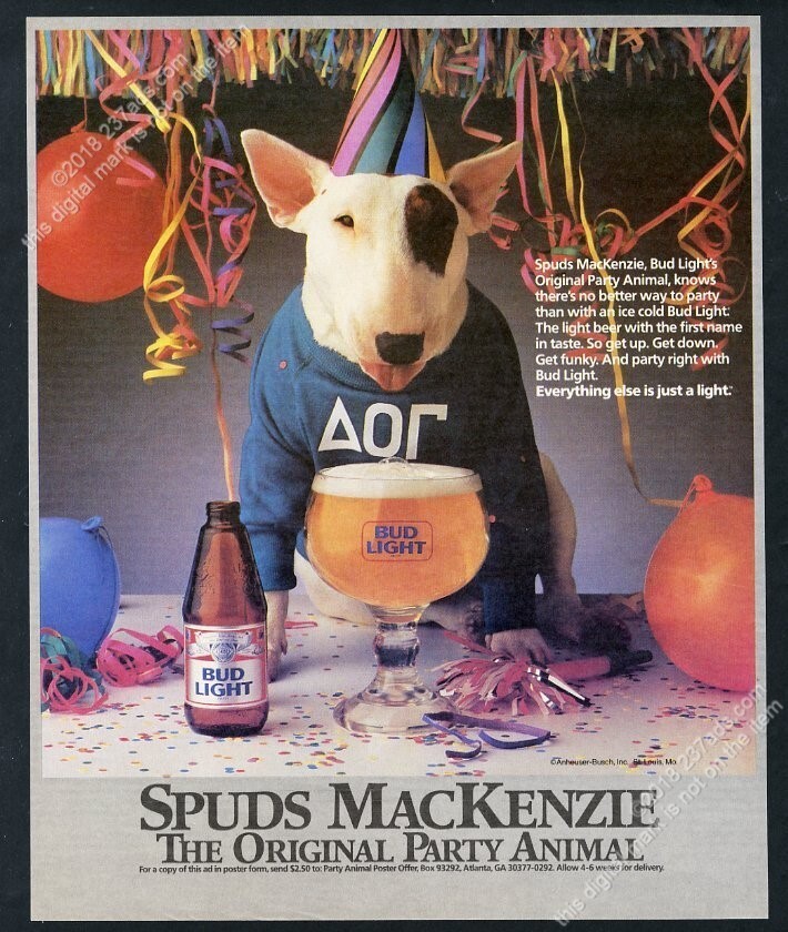 その他 # Spuds Mackenzie Vintage 1980's ~ SPUDS MACKENZIE ~ 12