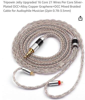 Upgraded Earphone Cable  24AWG Litz Wire Compatible