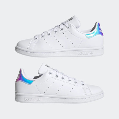 adidas Originals Stan Smith Juniors' Sneakers White/Silver Metallic 6.5 (FX7521)