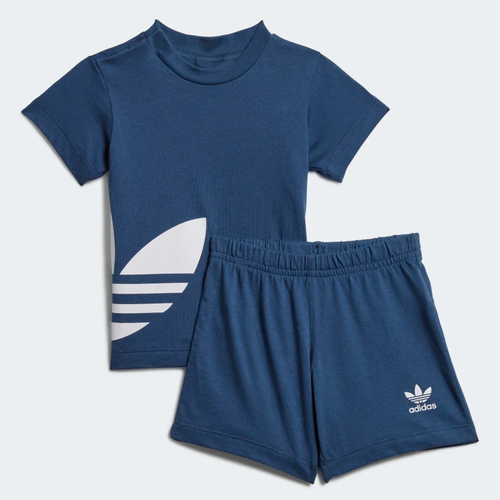 Комплект из шорт и футболки Adidas Infants Toddlers Big Trifoil, Night Marine / White