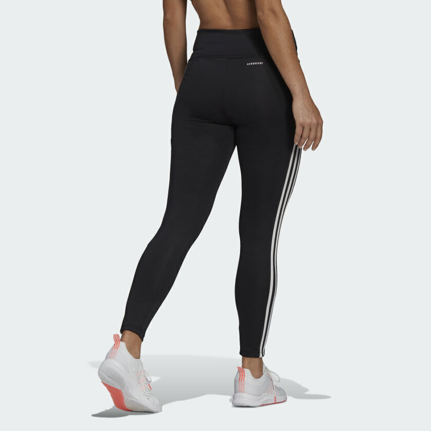 

ADIDAS Черные спортивные тайтсы с высокой посадкой и 3 полосками 7/8,  8/10, Черный