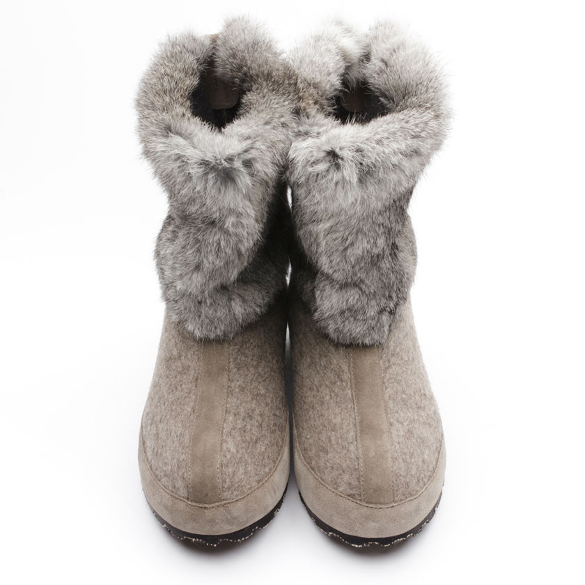 Pre-owned Zdar Nikita Low Natural Rabbit Fur Boots Size 6, 7, 8, 9, 10  Available Brand In Beige