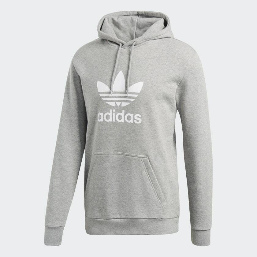 Мужская толстовка с капюшоном с трилистником Adidas Originals NEW AUTHENTIC Grey Heather DT7963