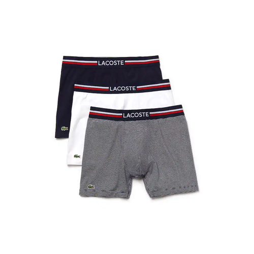 

Мужские трусы-боксеры Lacoste темно-синие/белые (3 шт.) —, Navy blue/white