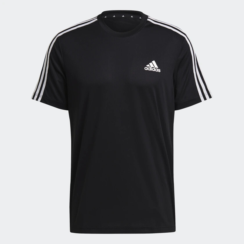 Мужская футболка Adidas AEROREADY Designed To Move Sport с 3 полосками, черная GM2105