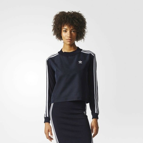 

[BR4432] Женская рубашка ADIDAS Originals с 3 полосками и длинным рукавом - темно-синяя, Многоцветный