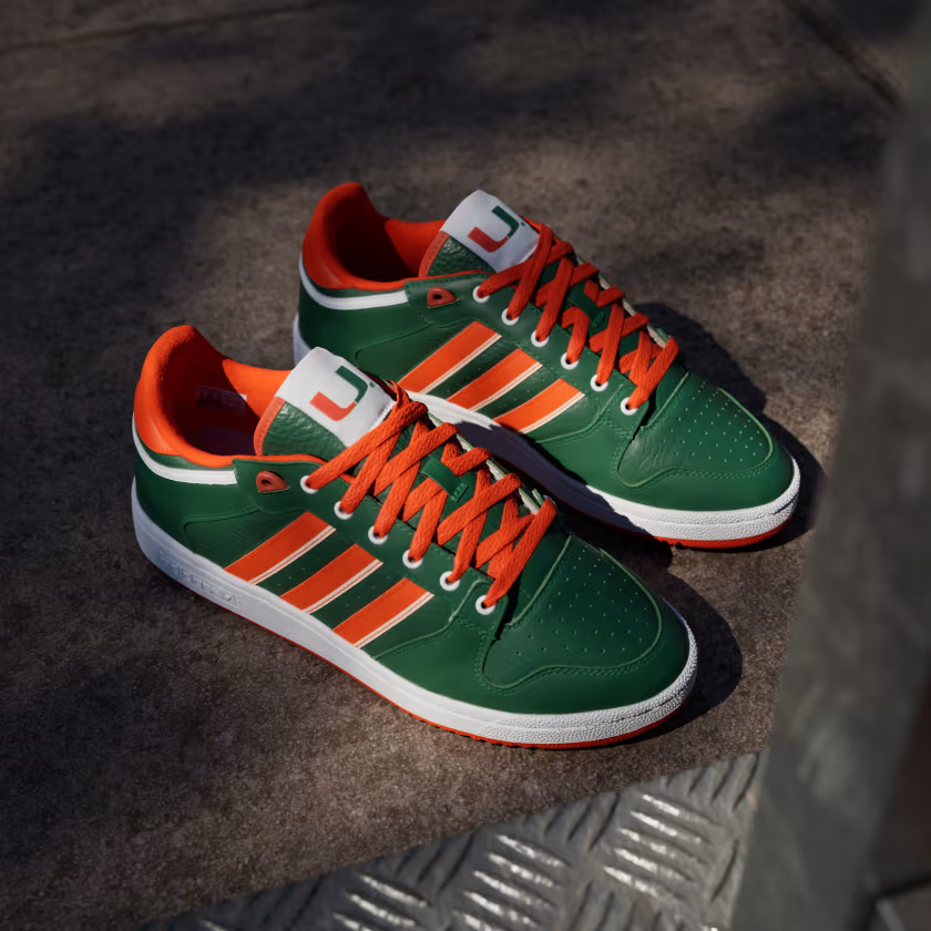 ADIDAS Mens 11 University of Miami Centennial rm Leather Sneakers IH5363