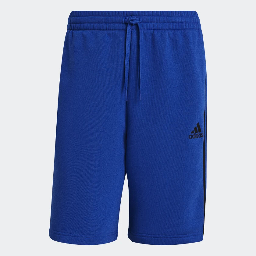 Мужские флисовые шорты Adidas Essentials с 3 полосками ярко-синего цвета H20852