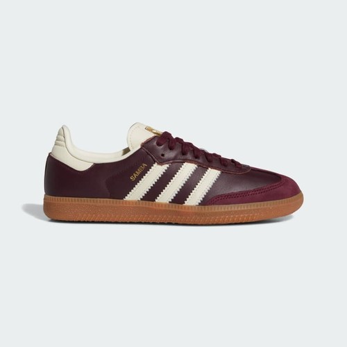 ADIDAS ORIGINALS SIZE 8.5 WOMEN'S- ADIDAS SAMBA OG MAROON GOLD METALLIC ID0477