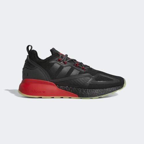 Adidas Originals Mens ZX 2K Boost Shoes Black Scarlet H01925