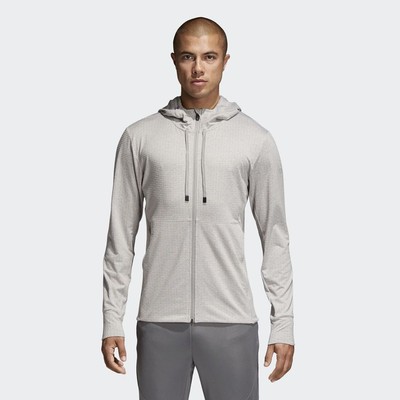 

Мужская толстовка с капюшоном на молнии adidas Training, серая CD7837, Серый