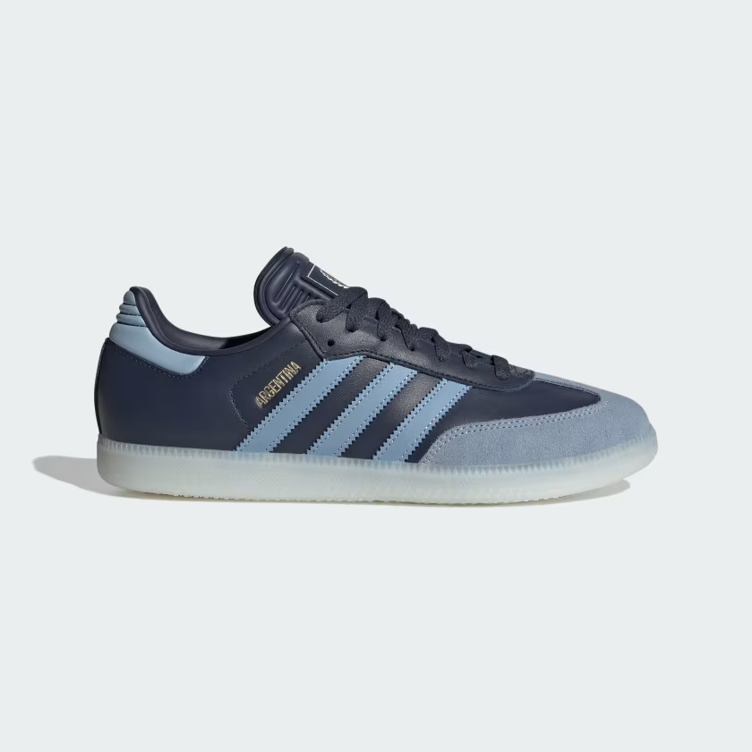 adidas Samba Argentina для мини-футбола JR6352 Shadow Темно-синий, Небесно-голубой, Золотистый, металлический