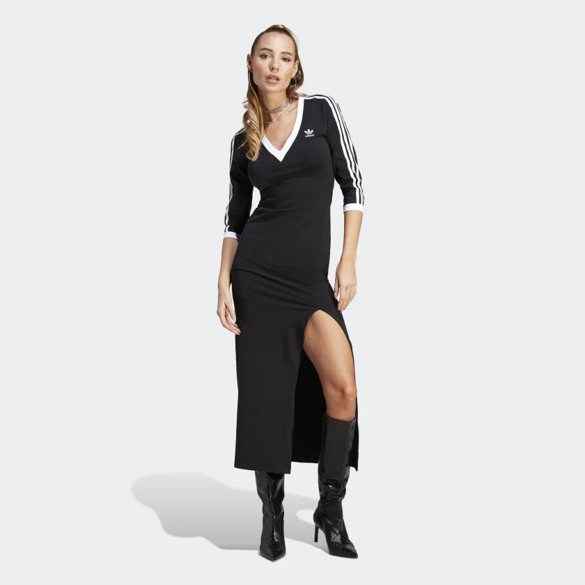 adidas originals Adicolor 3-Stripes Maxi Dress Black | eBay