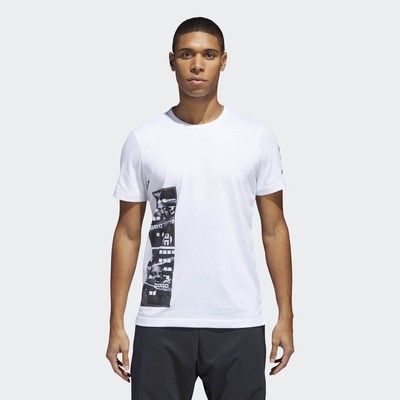 

Adidas Баскетбольная футболка Harden Мужская белая черная CE7305, Белый, adidas Basketball Harden Tee