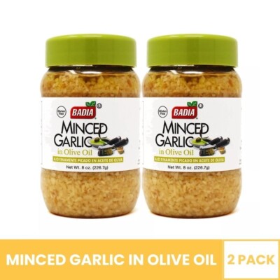 2 Pack Badia Spices Minced Garlic In Olive Oil, Ajo Poultry/Meat/Fish - 2x8 oz