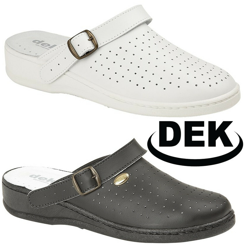 DEK Mens Leather Clogs Nurse Hospital Care Work Comfort
