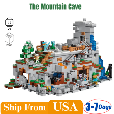 MOC Minecraft The Mountain Cave Building Blocks 21137 Set Creative Ideas