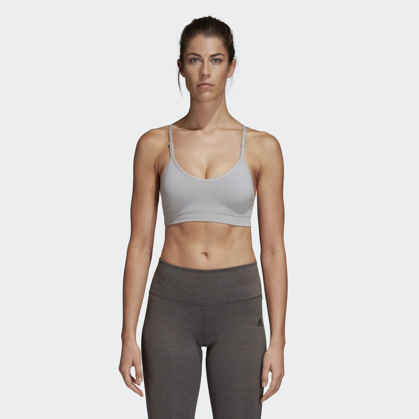 

Adidas Training All Me Sports Bra Женская светло-серая спортивная одежда Спортивная одежда, Серый