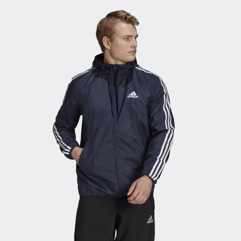 

Мужская ветровка Adidas Primegreen Essentials с 3 полосками Legend Ink GK9028, Черный, Primegreen Essentials 3-Stripes