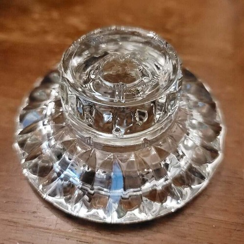 24% Full Lead Crystal Glass Candle Holders Round New pair 2