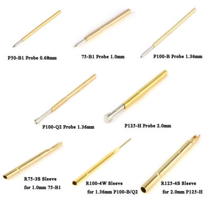 0.68/1/1.36/2mm Testing Probe Needle Pogo Pin Spring Electric Sleeve Receptacle 
