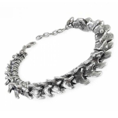 Alchemy Gothic Vertebrae Unisex Pewter Spine Bangle   Local Stock   Gothic