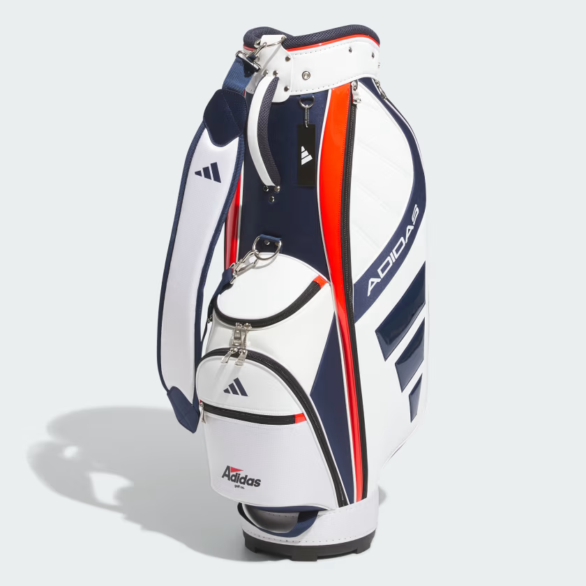 ADIDAS GOLF キャディバッグ ホワイト/ブルー adidas (アディダス) キャディバッグ ホワイト×ブルー NMH90