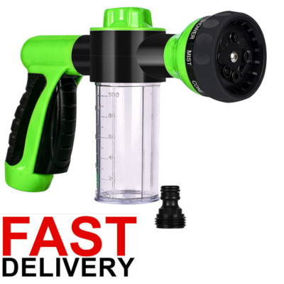 Foam Sprayer Garden Hose Nozzle Soap Dispenser Water Gun Car Washing Pet 8 Mode