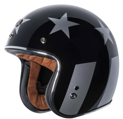 Torc T50 3/4 Open Face Cafe Retro Motorcycle Helmet Gloss Black Captain 2X Large