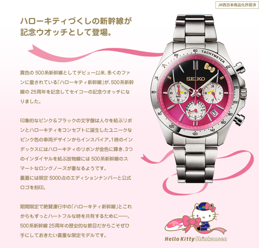 Pre-owned Seiko Hello Kitty Shinkansen 25th Anniversary Officially Certified Watch Limited