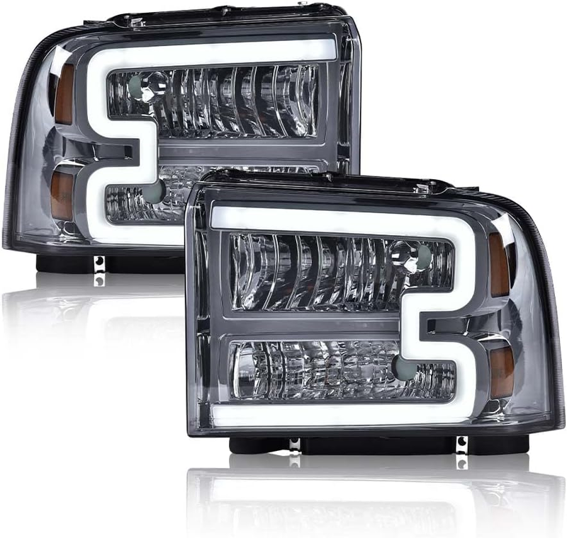 LED Headlight Left Right Pair for 2005-2007 Ford F250 F350 F450 F550 Super Duty