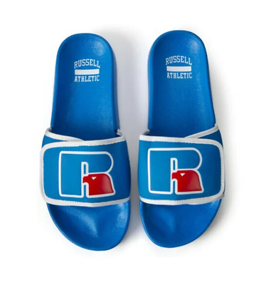 Russell Size 14 Men s Blue Sport Slide Sandals Contoured Footbed
