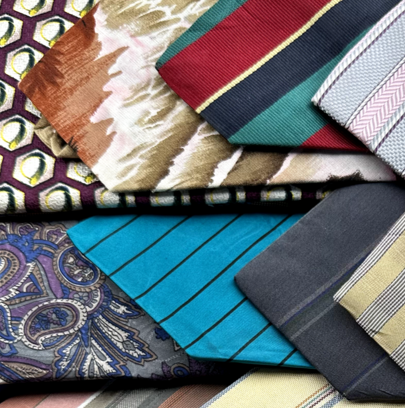 50 Mens Ties Neckties Lot Quilters Crafts Quilting Fabric Hobby Arts Mixed