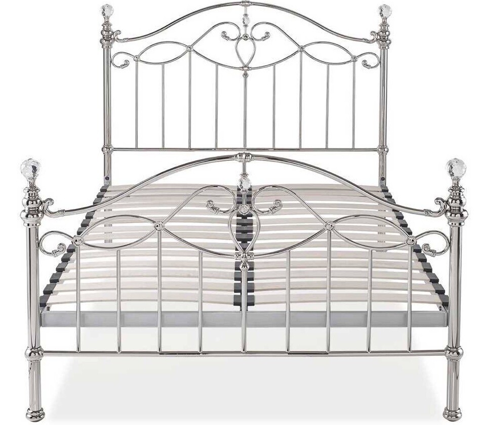King size Nickel plated Elena bed frame and show light in Wellington