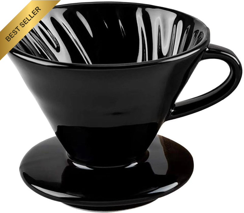 Ceramic Pour over Coffee Dripper:  Reusable Pour over Cone Maker-Collapsible Cof