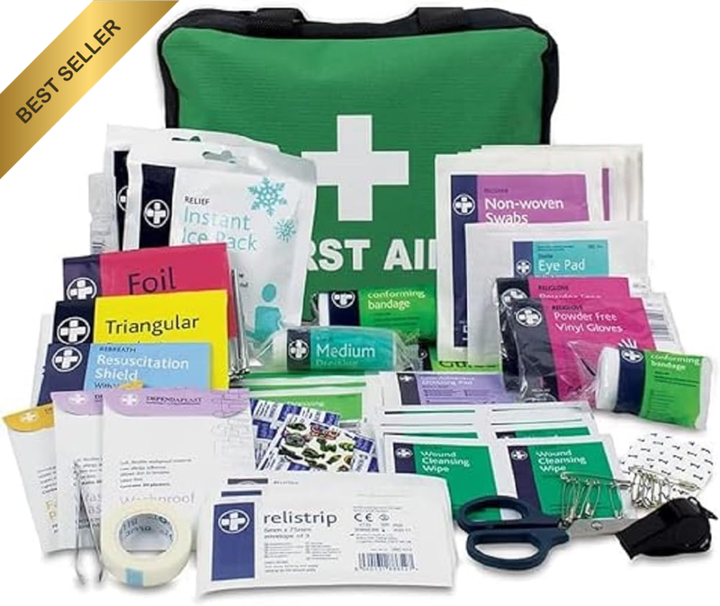 Lewis-Plast First Aid Kit Bag - 160 Piece Survival Kits - Safety Essentials for