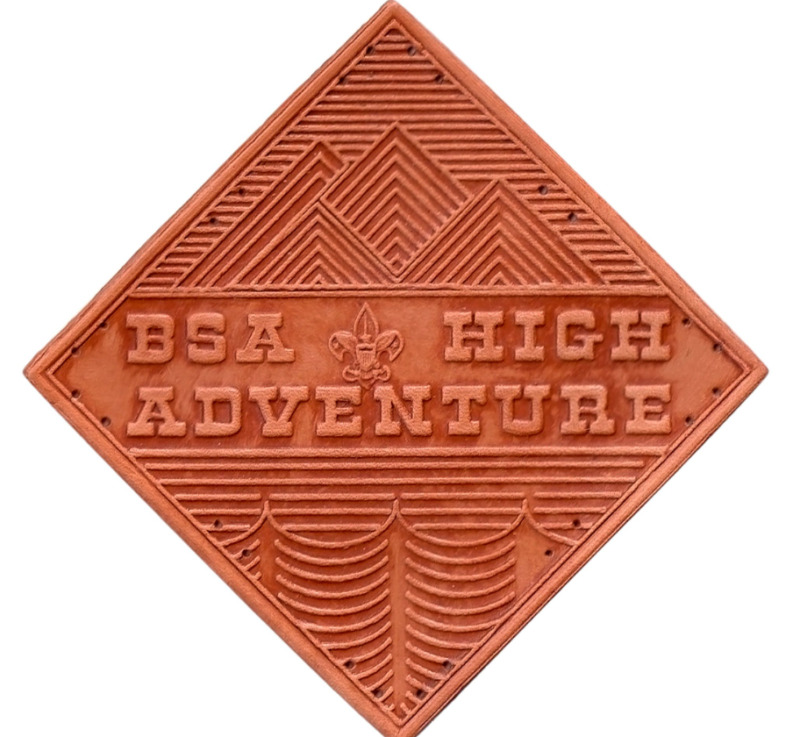 Boy Scout Official BSA National High Adventure Leather Patch Emblem BSA 4.5" New
