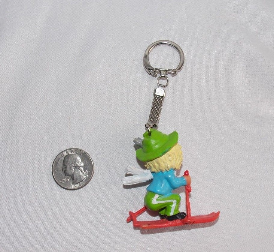 Vtg Billy Rubber Key Chain West Germany 1978 Skier Mascot Webefiguren Sport