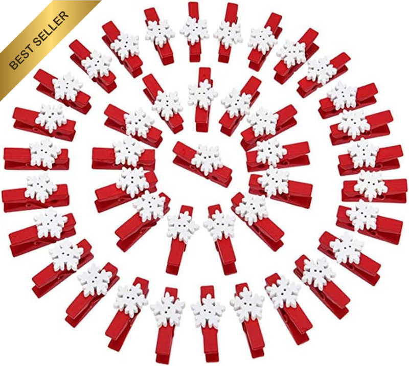50Pcs Mini Clothes Pins for Photo Holder Christmas Pins Wooden Small Clothespins