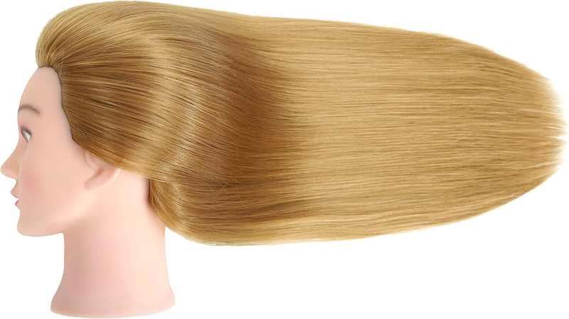 30 Inch Long Blonde Mannequin Head 20% Real Human Hair Manikin Cosmetology Makeu