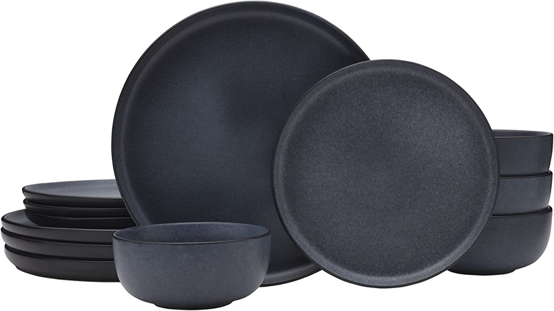 Mikasa Mayer 12 Piece Dinnerware Set, Service for 4, Gray